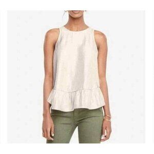 Ann Taylor Top  Shimmer Peplum Ivory  Size XSP